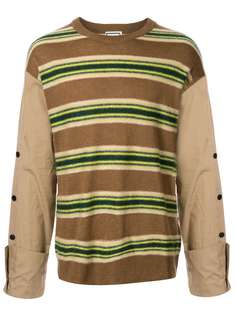 Wooyoungmi striped contrasting-sleeves jumper