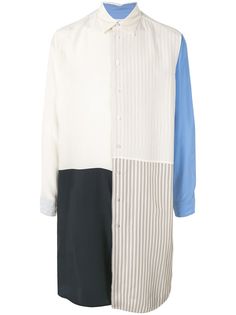 Jil Sander longline patchwork shirt