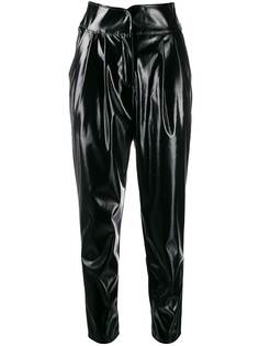 Laneus plastic-effect trousers