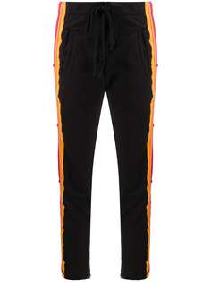 Greg Lauren striped straight-leg trackpants