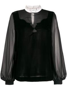 Vivetta embellished collar velvet blouse