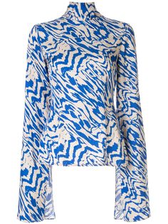 Solace London Kimmie abstract animal print top