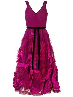 Marchesa Notte фактурное платье из тюля