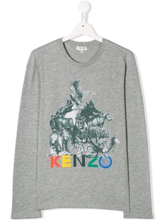 Kenzo Kids футболка с анималистичным принтом