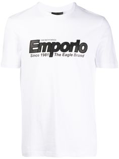 Emporio Armani футболка с вышитым логотипом