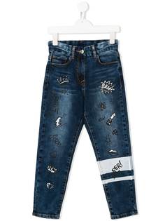 Monnalisa джинсы с графичным принтом
