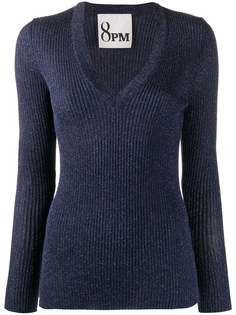 8pm ribbed knit metallic jumper
