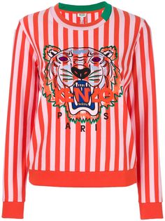 Kenzo толстовка в полоску с тигром