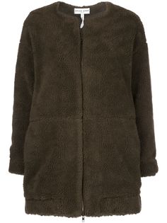Apiece Apart collarless faux-shearling coat