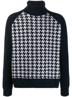 Cruciani turtle neck houndstooth jumper