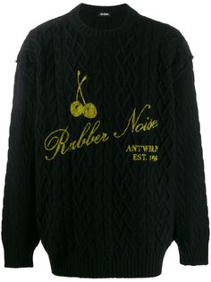 Raf Simons printed Aran knit jumper