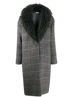 Liska plaid cocoon coat