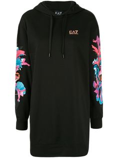 Ea7 Emporio Armani oversized logo drawsrting hoodie