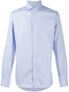 Canali long-sleeve embroidered shirt