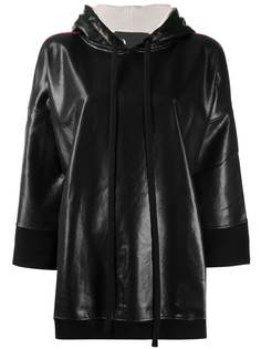 8pm faux leather contrast hoody