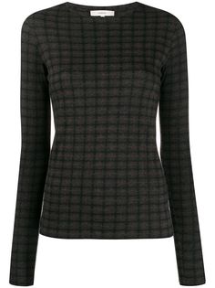 Vince checked slim-fit jumper