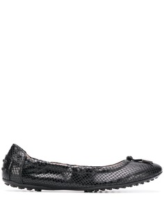 Tods балетки с тиснением под кожу змеи Tod`S