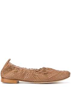 Rodo snakeskin-effect ballerinas
