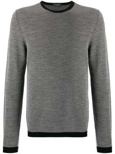 Zanone contrast trimmed relaxed-fit jumper