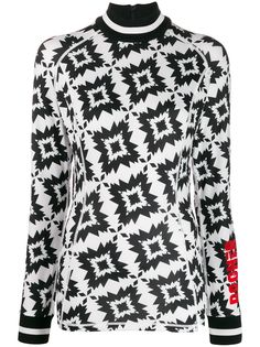 Bogner graphic-print turtleneck top