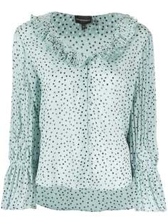 Emporio Armani polka-dot frill blouse