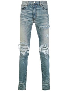 Amiri состаренные джинсы скинни