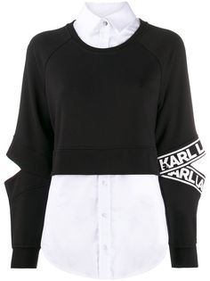 Karl Lagerfeld толстовка с поплиновой вставкой