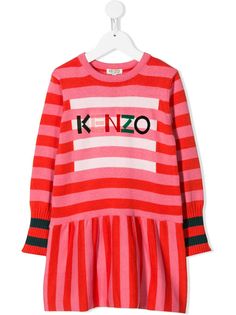Kenzo Kids трикотажное платье в полоску