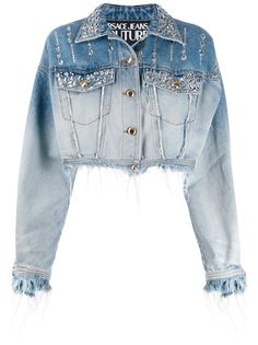 Versace Jeans Couture джинсовая куртка со стразами