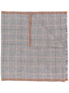 Eleventy клетчатый шарф с бахромой