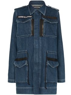 House of Holland Multi Pocket Denim Military Jacket