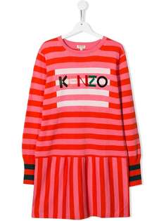 Kenzo Kids трикотажное платье в полоску