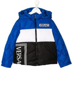 Young Versace padded colour blocked jacket