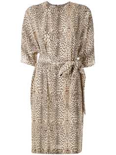 Gloria Coelho belted leopard print dress