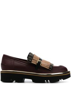 Pollini studded fringed loafers