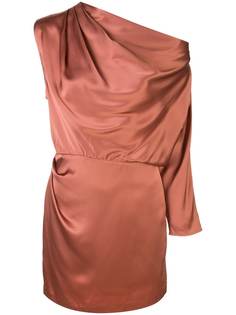 Michelle Mason one-sleeve draped mini dress