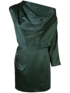 Michelle Mason one-sleeve draped mini dress