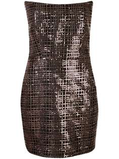 Michelle Mason strapless sequined mini dress