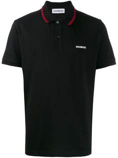 Dirk Bikkembergs check-print detail polo shirt