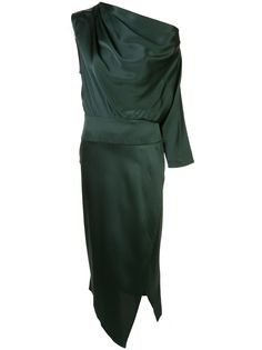 Michelle Mason one-sleeve draped dress