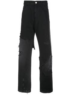 Raf Simons ripped-panel denim jeans