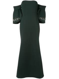 Badgley Mischka off the shoulder long dress