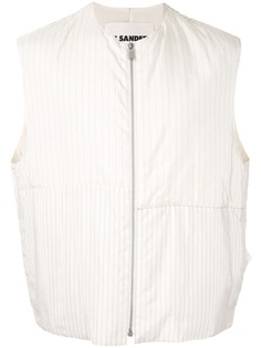 Jil Sander misaligned striped gilet
