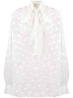 Alexandre Vauthier pussy-bow polka dot blouse