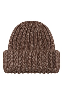 Коричневая шапка из плотной пряжи Alena Akhmadullina
