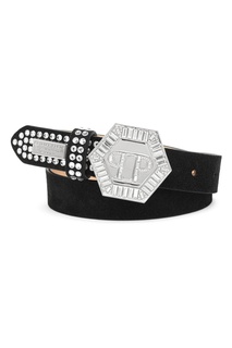 Черный ремень с кристаллами Philipp Plein