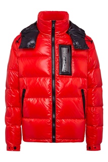 Красный пуховик на молнии Philipp Plein