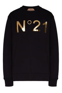 Черный свитшот с золотистым логотипом No.21
