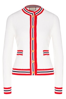 Белый кардиган с фактурным узором Gucci