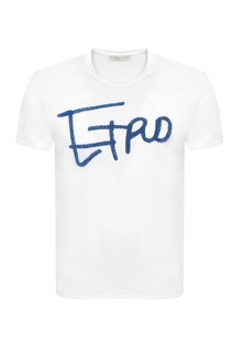 Белая футболка с логотипом Etro